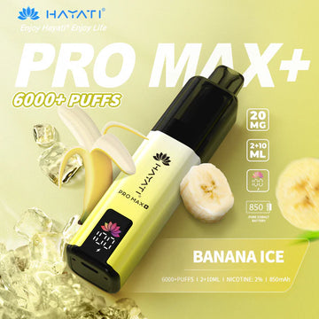 Hayati Pro Max+ 6000 Puffs Prefilled Pod Vape kit banana Flavor